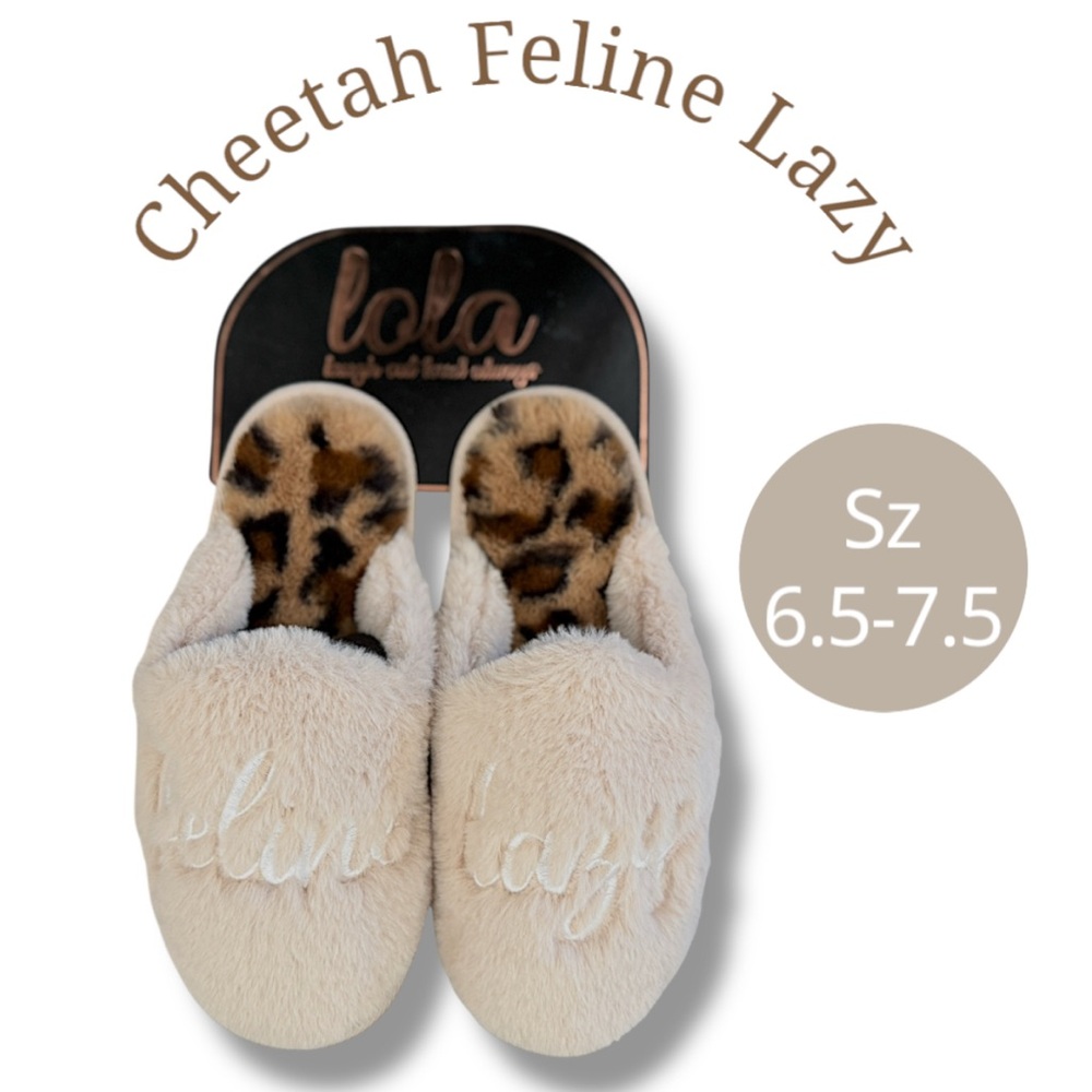 Women Slippers, Cat Cheetah/Leopard Animal Print, Fur Slippers, Kitty Cat Luver